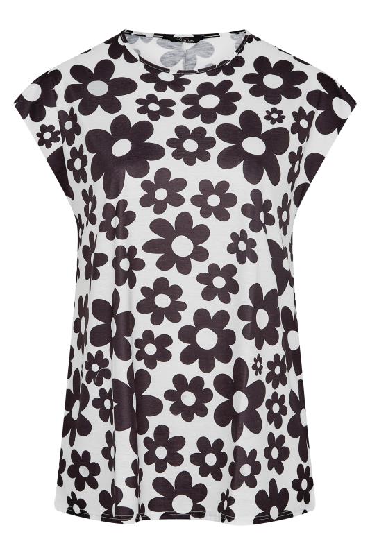 LIMITED COLLECTION Curve White Retro Floral Print Grown on Sleeve Top 7