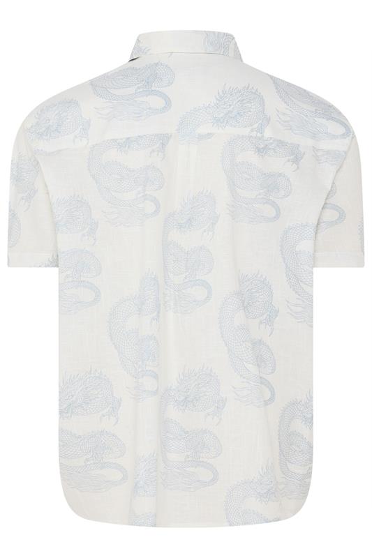 BadRhino Big & Tall White Dragon Print Shirt | BadRhino 7