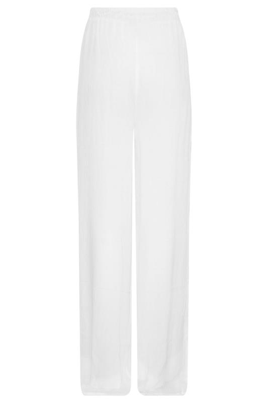 LTS Tall Women's White Wide Leg Beach Trousers | Long Tall Sally  5