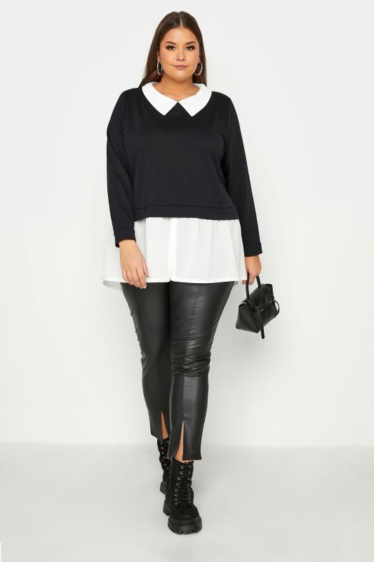 LIMITED COLLECTION Curve Black 2 In 1 Knitted Jumper_B.jpg