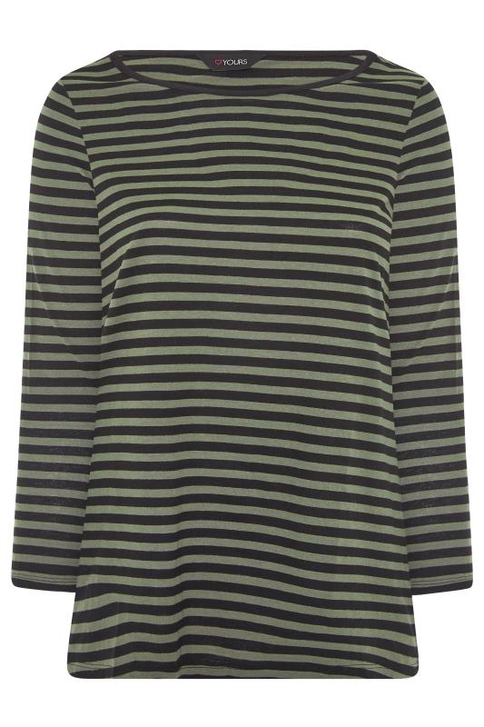 Curve Green & Black Stripe Long Sleeve T-Shirt 5