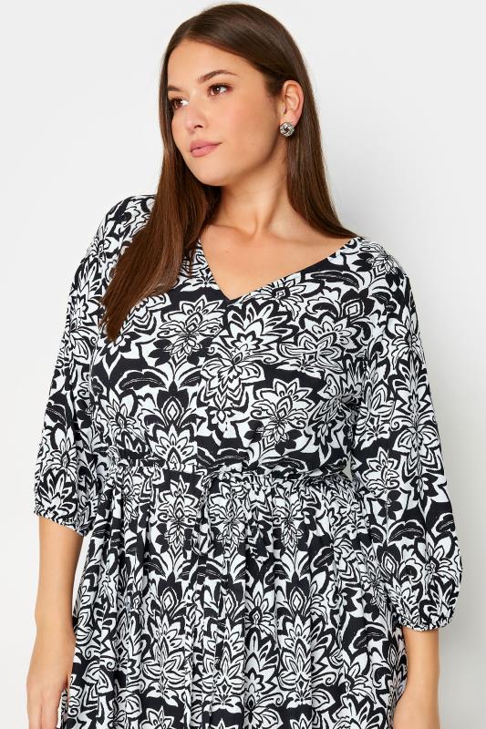 YOURS Plus Size Black Paisley Print V-Neck Midaxi Dress | Yours Clothing 4