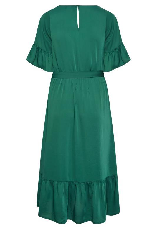 YOURS LONDON Plus Size Curve Green Satin Smock Dress | Yours Clothing 7
