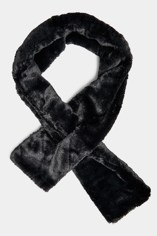 Black Faux Fur Scarf | Yours Clothing 1