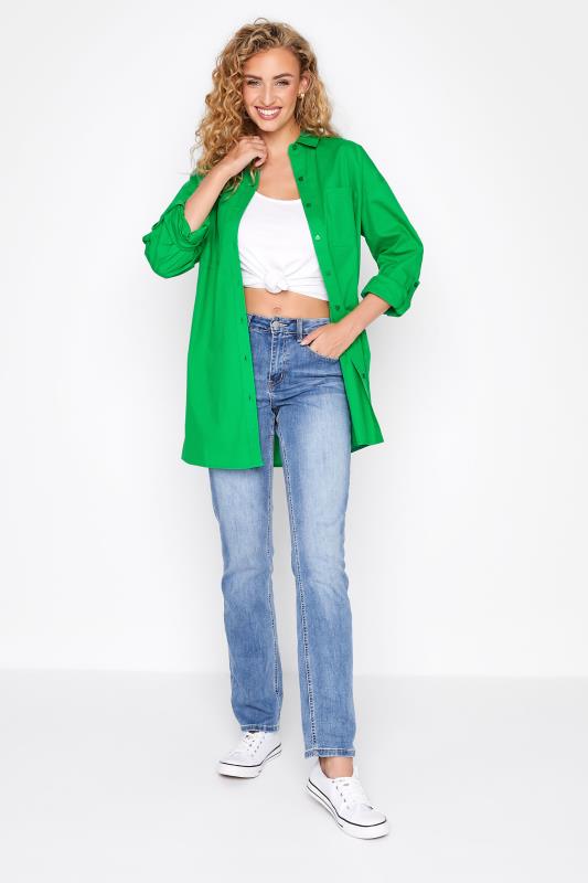 LTS Tall Women's Apple Green Oversized Cotton Shirt | Long Tall Sally 3