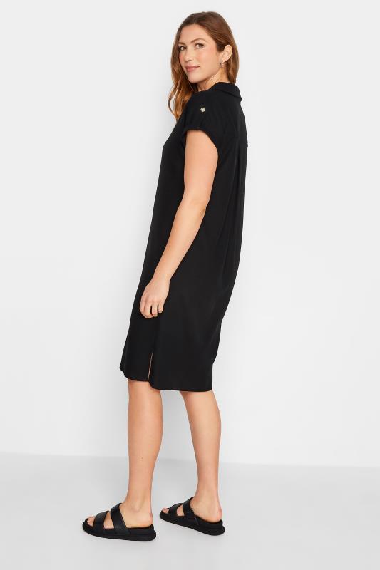 LTS Tall Women's Black Linen Button Through Shirt Dress | Long Tall Sally  3