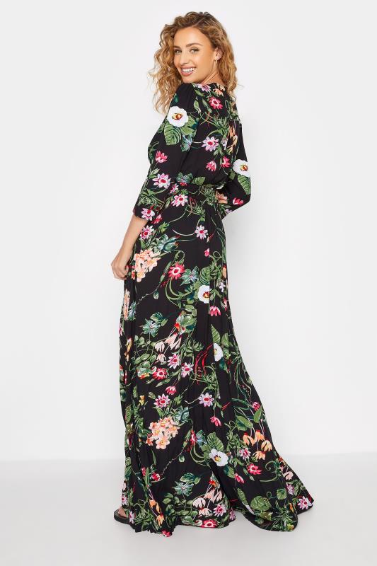 LTS Tall Black Tropical Print Maxi Dress 3