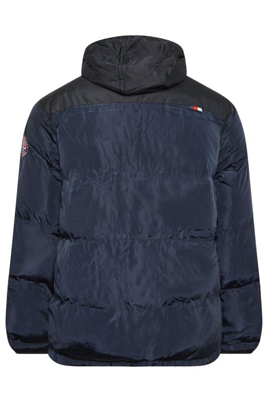 D555 Big & Tall Blue Hooded Puffer Jacket | BadRhino 5