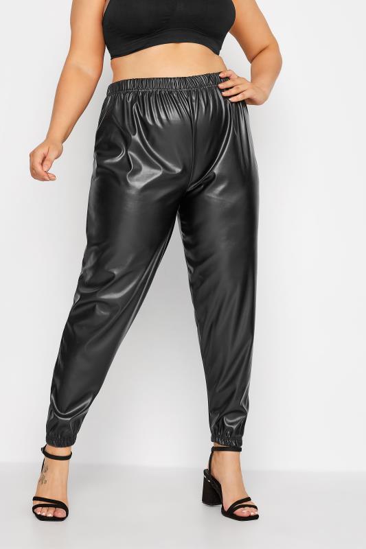 LIMITED COLLECTION Curve Black Faux Leather Joggers 1
