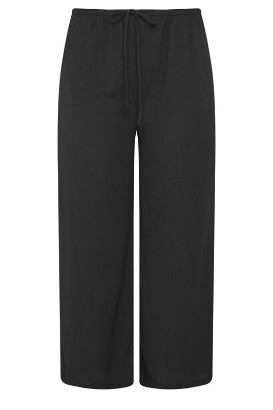 YOURS Plus Size Black Textured Trousers | Yours Clothing 5
