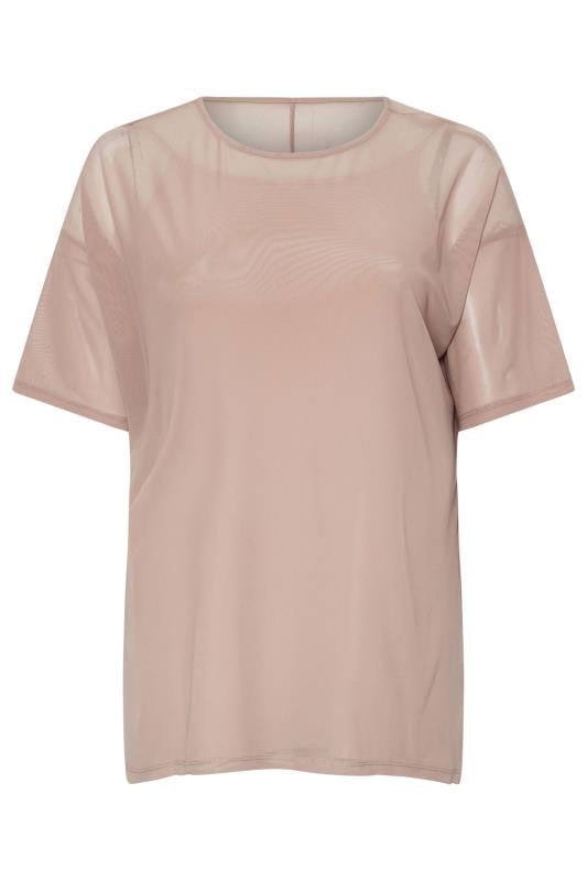 YOURS Plus Size Pink Short Sleeve Oversized Mesh Top | Yours Clothing 5