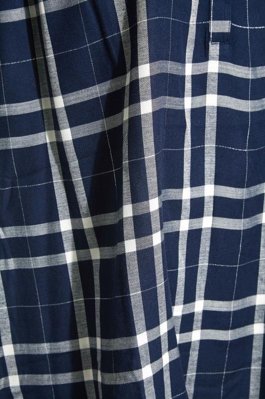 Plus Size Navy Blue Check Short Sleeve Shirt | Yours Clothing 5