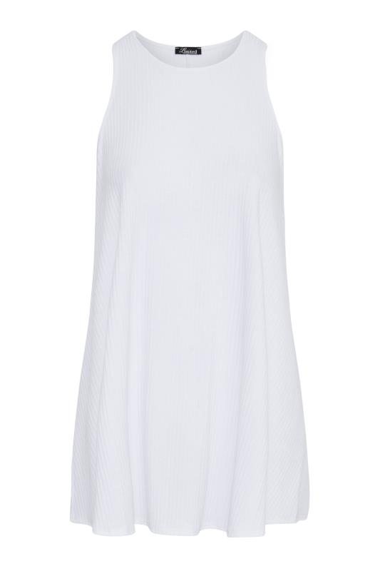 LIMITED COLLECTION Plus Size White Racer Back Swing Vest Top | Yours Clothing  5