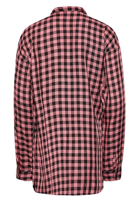 LTS Tall Pink Check Oversized Shirt 7