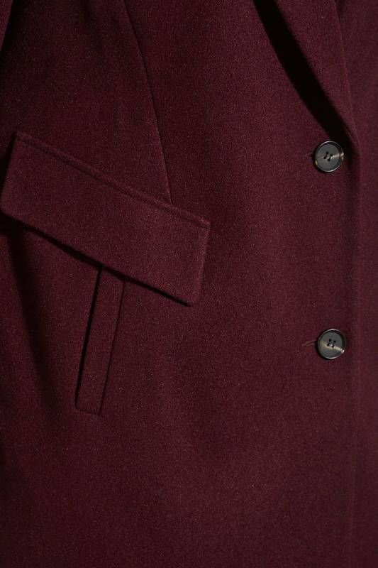 Plus Size Burgundy Red City Midi Coat | Yours Clothing 5
