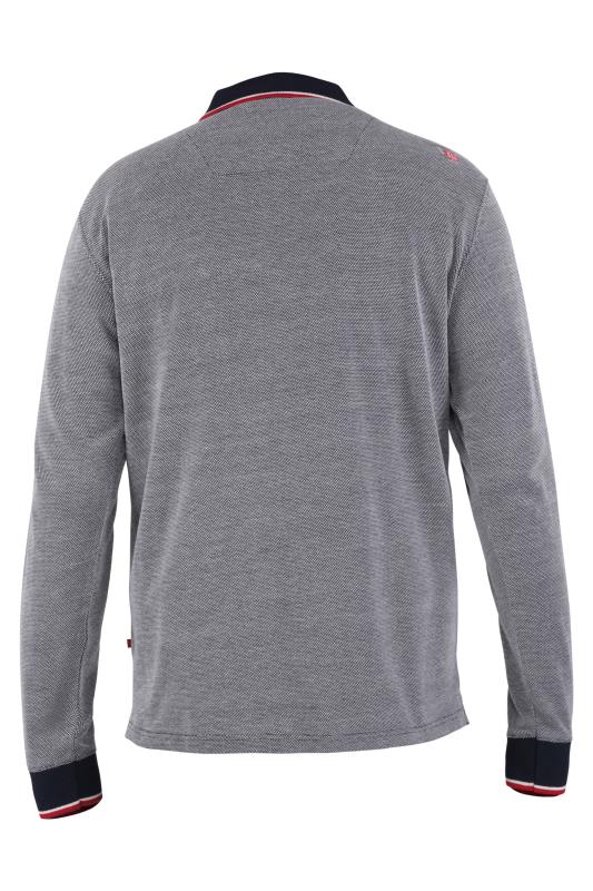 D555 Grey Contrast Long Sleeve Polo Shirt_BK.jpg