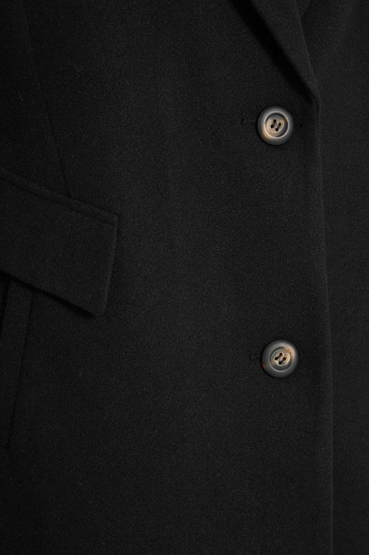 Plus Size Black Longline Midi City Coat | Yours Clothing 5