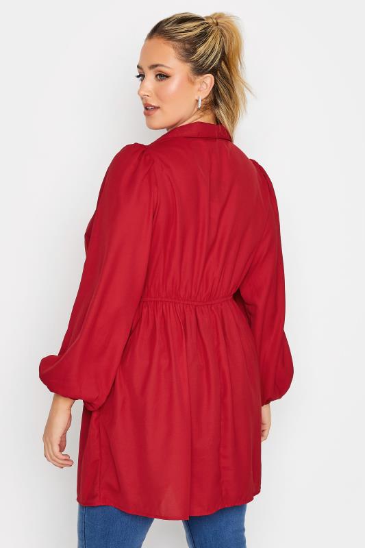 LIMITED COLLECTION Plus Size Red Peplum Blouse | Yours Clothings 3