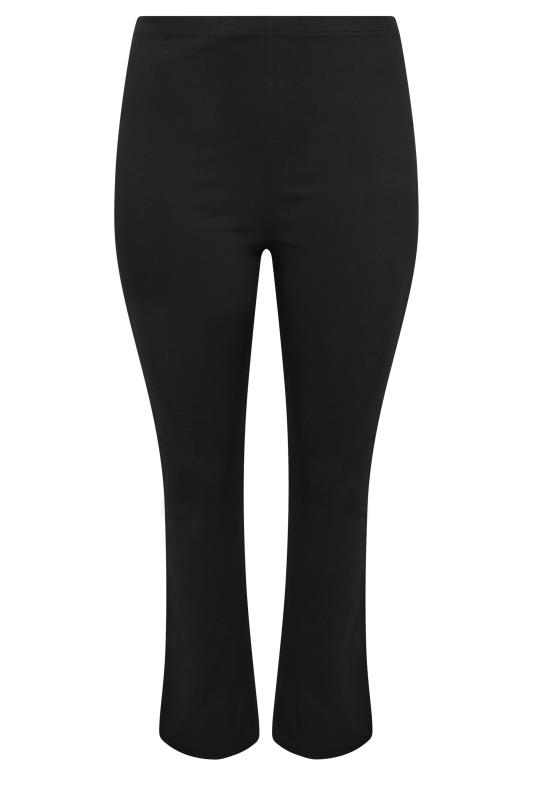 YOURS Curve Plus Size Black Flare Bengaline Trousers | Yours Clothing  6