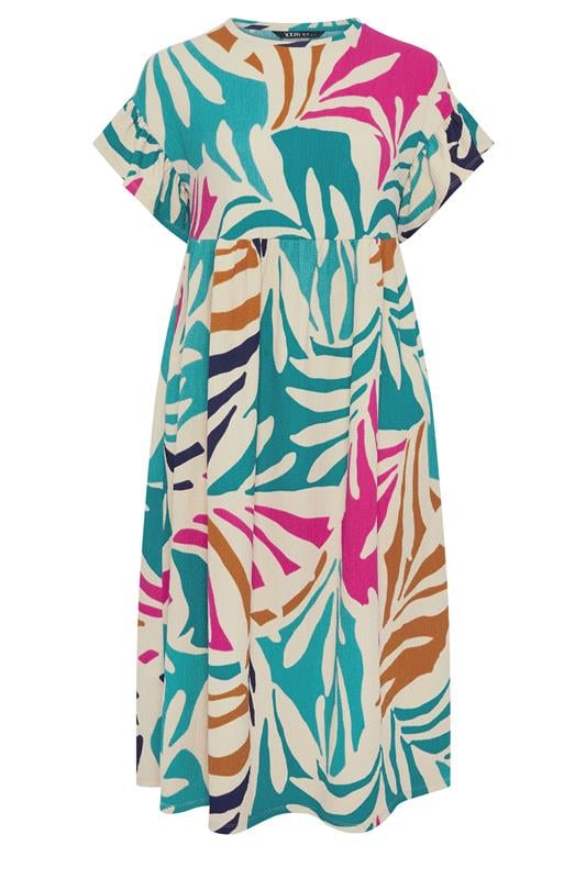 YOURS Plus Size Natural Brown & Green Abstract Print Maxi Dress | Yours Clothing 5
