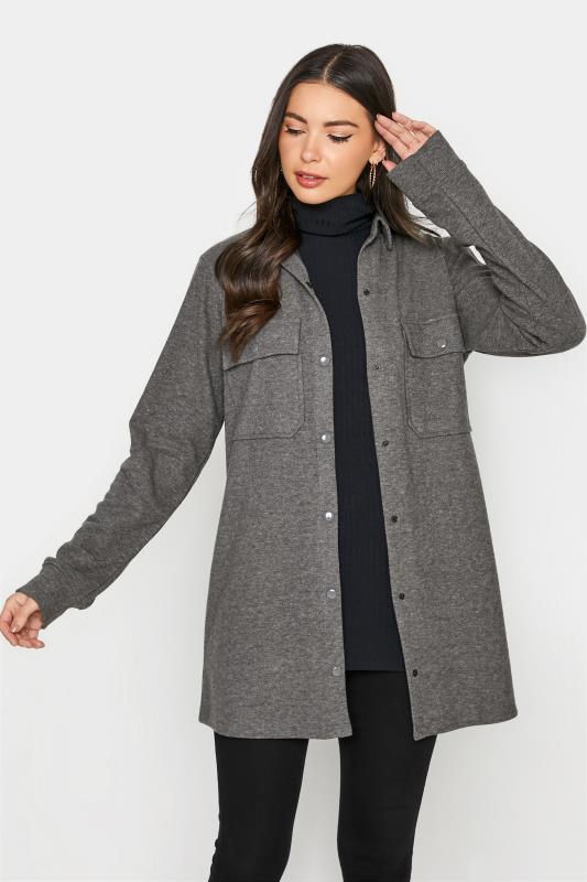 Tall  LTS Charcoal Soft Touch Shacket