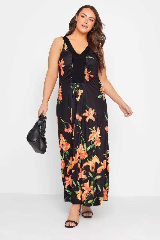 YOURS LONDON Curve Plus Size Black Floral Maxi Dress | Yours Clothing  2