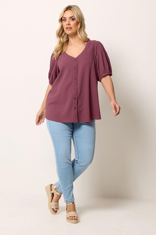 YOURS Plus Size Dusky Pink Textured Blouse | Yours Clothing 1