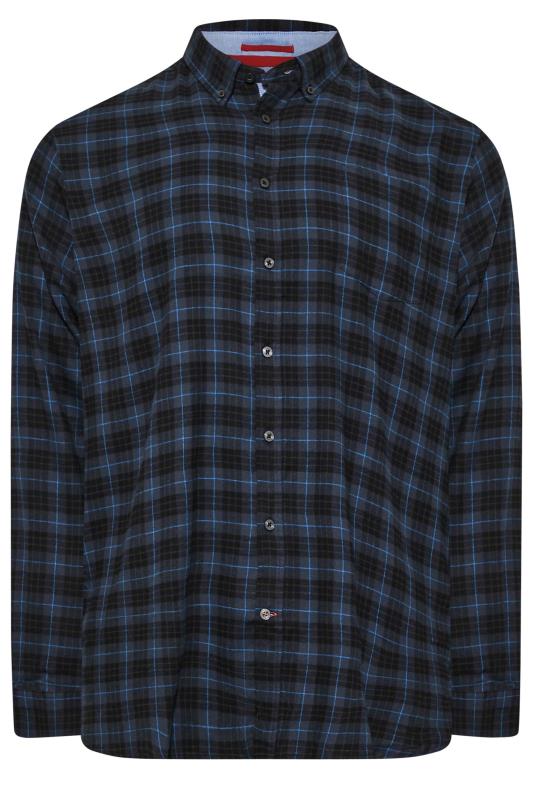  Grande Taille D555 Big & Tall Navy Blue Check Flannel Shirt