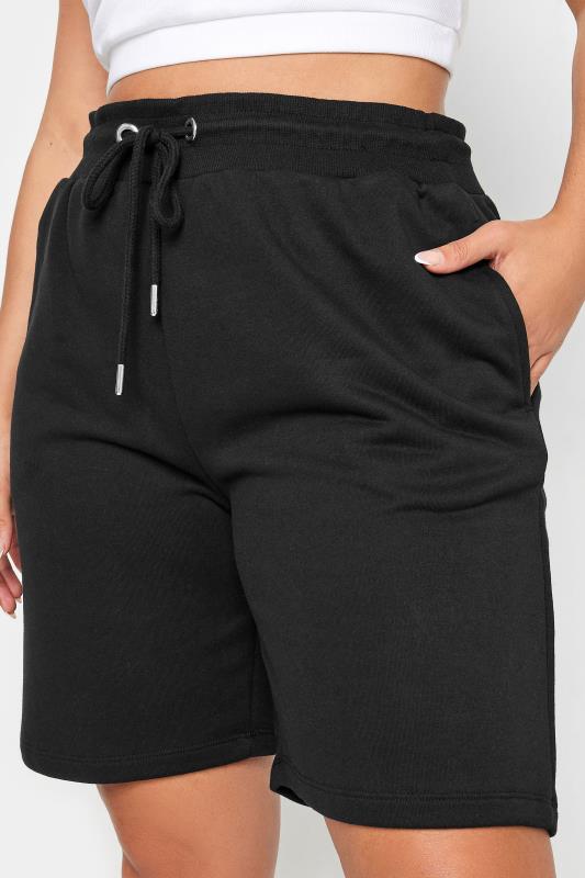 YOURS Plus Size Black Elasticated Jogger Shorts | Yours Clothing 4