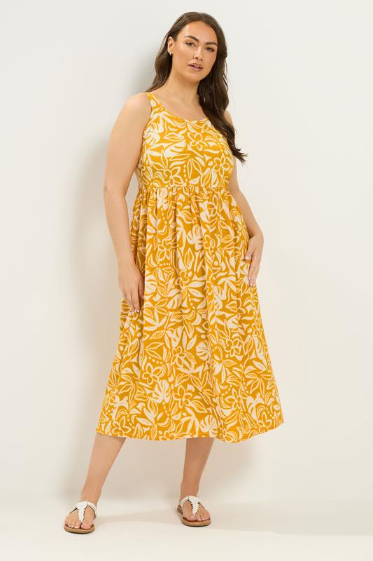  YOURS vestido largo sin mangas amarillo