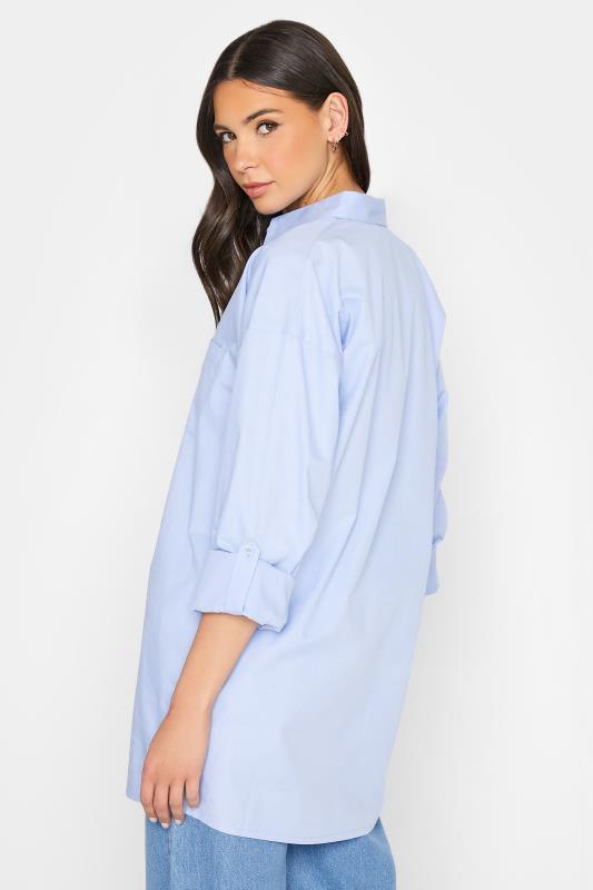 LTS MADE FOR GOOD Tall Blue Cotton Oversized Shirt 3