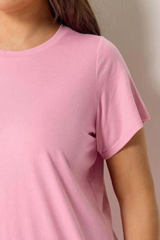 YOURS Plus Size Pink Short Sleeve Core T-Shirt | Yours Clothing 4