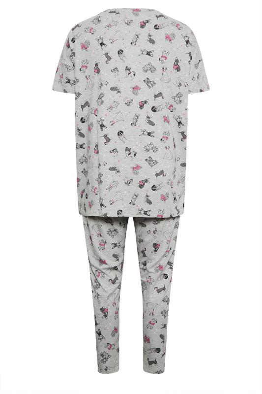 YOURS Plus Size Grey Dog Print Pyjama Set | Yours Clothing 8