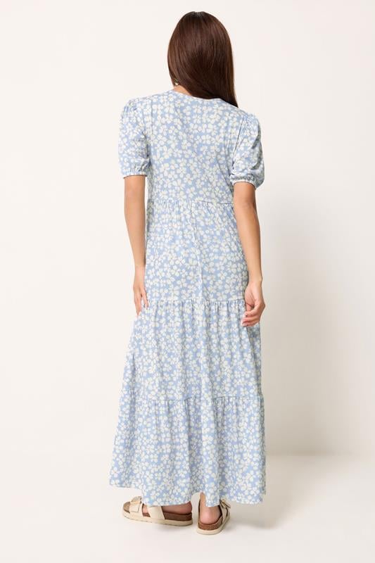 PixieGirl Blue Ditsy Tiered Maxi Dress | PixieGirl 2