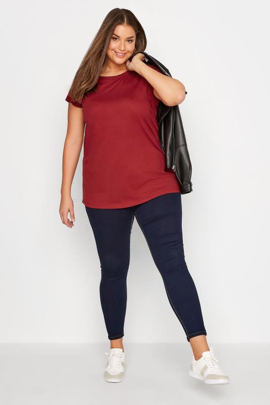 Plus Size Red Short Sleeve T-Shirt | Yours Clothing 2