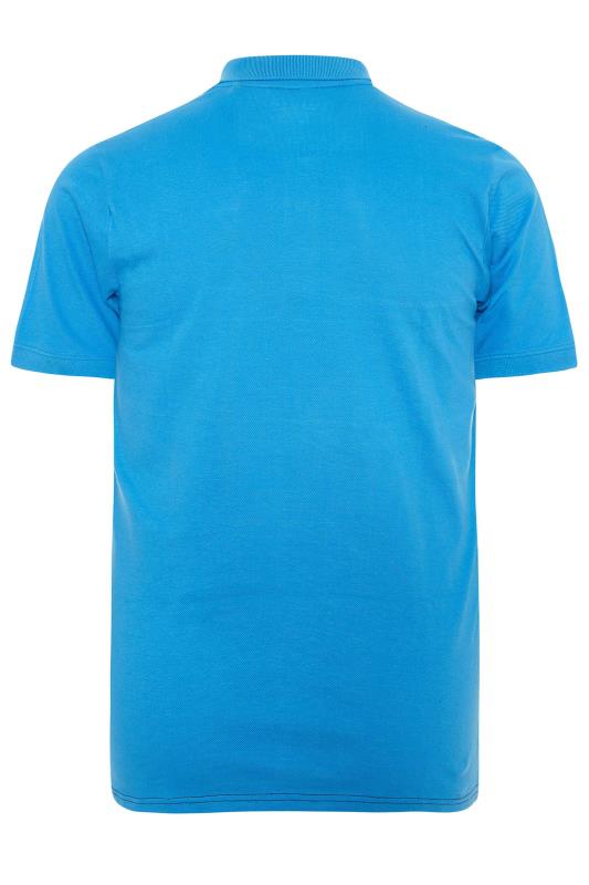 BadRhino Big & Tall Blue Colour Block Polo Shirt 4