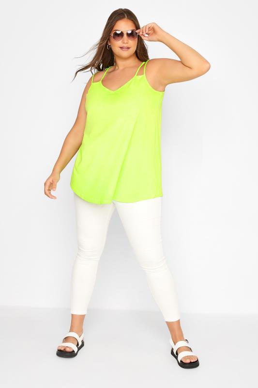 Curve Neon Lime Green Cut Out Strap Vest Top_AR.jpg