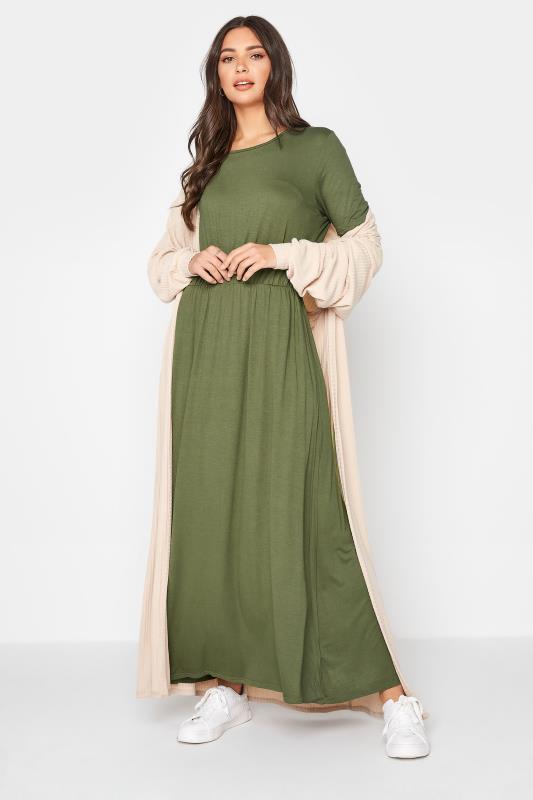 LTS Tall Khaki Green Pocket Midaxi Dress 2