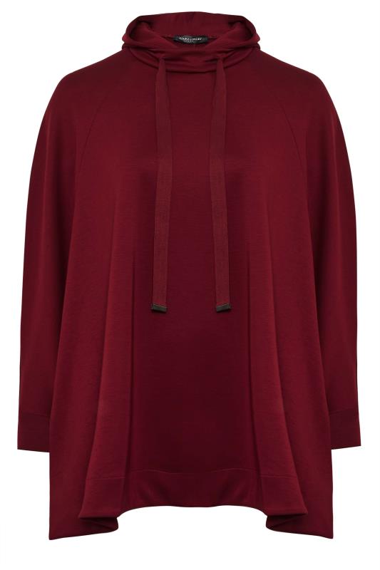 YOURS LUXURY Plus Size Red Tie Detail Oversized Hoodie | Yours Clothing 6