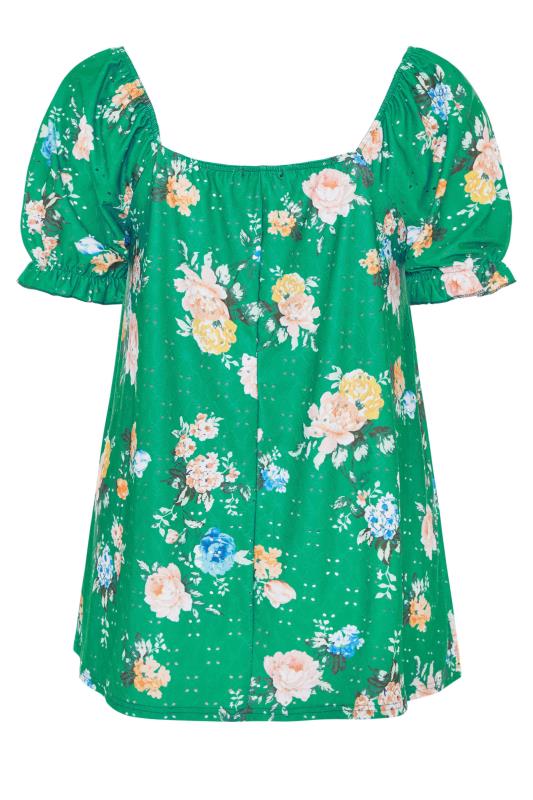 LIMITED COLLECTION Green Floral Broderie Anglaise Milkmaid Top_bk.jpg