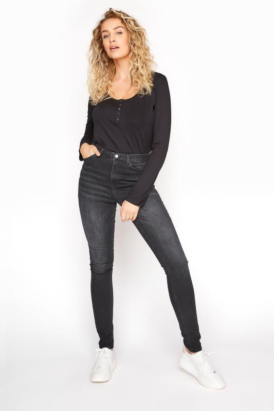 Washed Black Ultra Stretch Skinny Jeans | Long Tall Sally 1