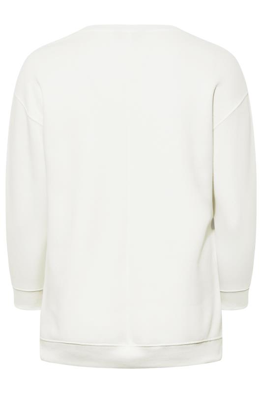 Plus Size White 'Brooklyn' Slogan Sweatshirt | Yours Clothing 6
