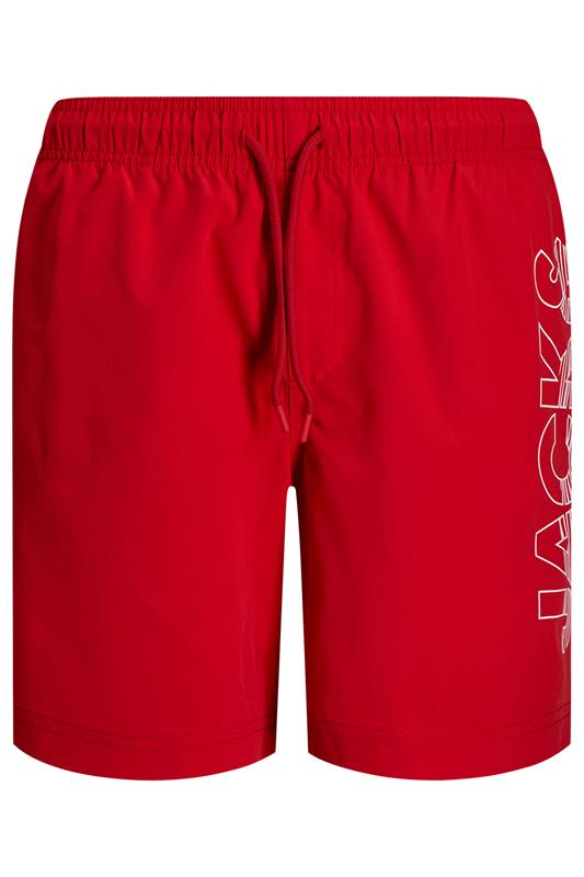 JACK & JONES Big & Tall Red Wave Swim Shorts | BadRhino 2