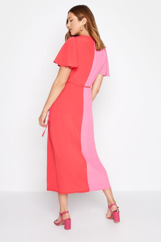 LTS Tall Pink & Red Two Tone Wrap Dress 3