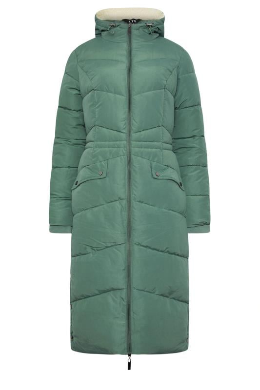 LTS Tall Women's Green Borg Hooded Padded Coat | Long Tall Sally  5