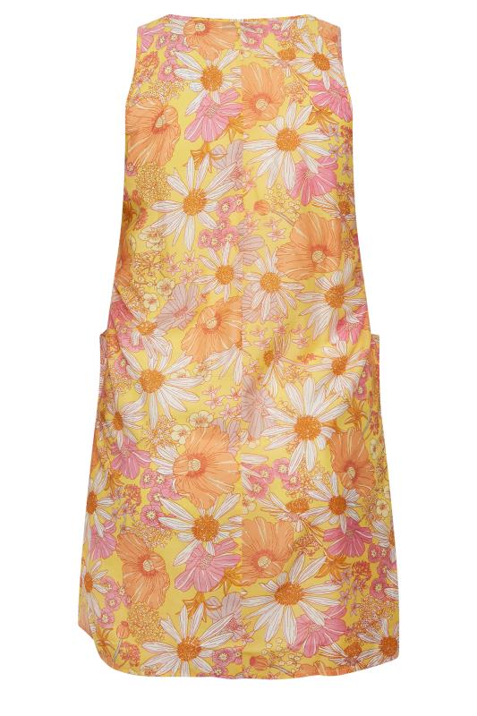YOURS Plus Size Yellow Floral Print Pocket Dress | Yours Clothing 7