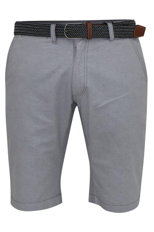 Men's  D555 Big & Tall Grey Belted Chino Shorts