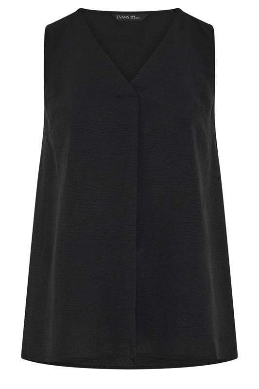 EVANS Curve Black Pleat Swing Vest Top | Evans 5