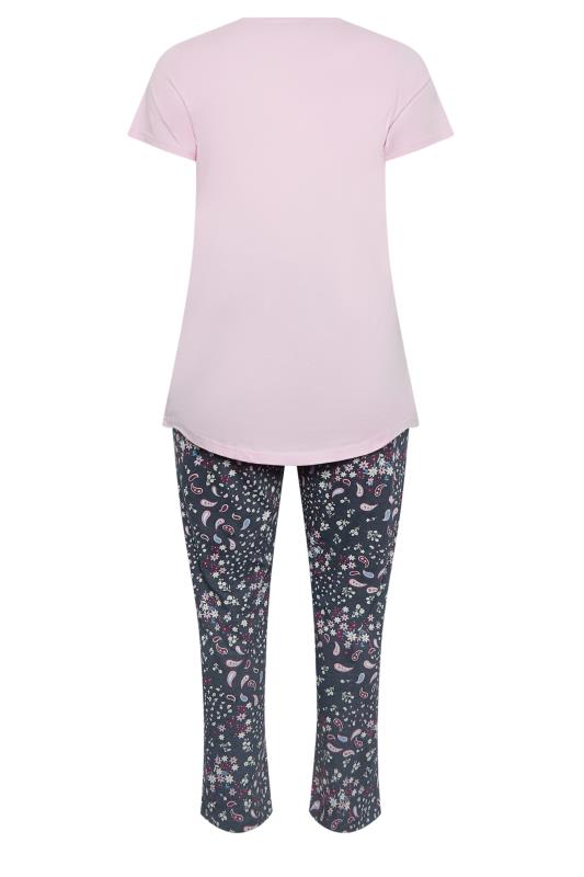 YOURS Curve Pink 'Don't Wake the Dreamer' Slogan Pyjama Set | Yours Clothing 7