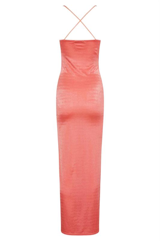 LTS Tall Pink Slinky Cowl Neck Maxi Dress 6